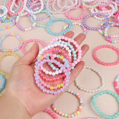 10-50Pcs Colorful Beads Bracelet Kids Girls Birthday Party Favors Goodie Pinata Filler Baby Shower Wedding Guest Treat Gifts