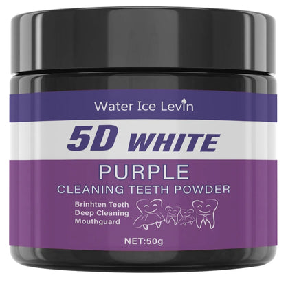 5D White Purple Cleaning Teeth Powder: All-Round Protection, Brightens Teeth, Deep Cleans, Moisturizes & Freshens Breath