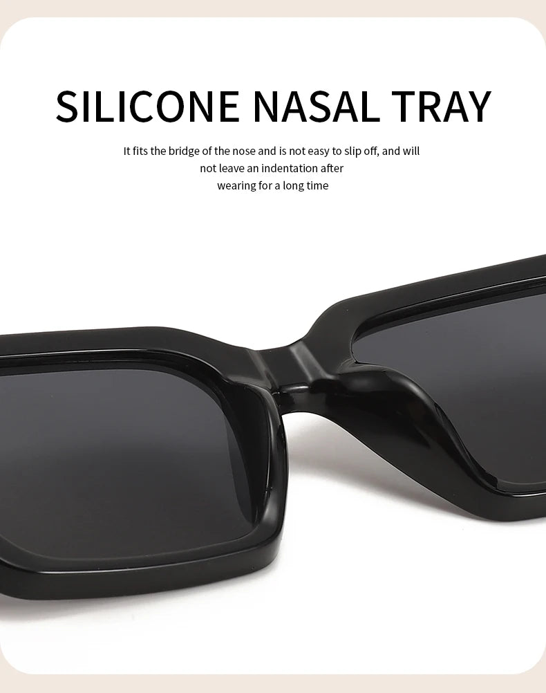 1 pair of square small frame printed fashion women's sunglasses sunglasses outdoor model posing glasses