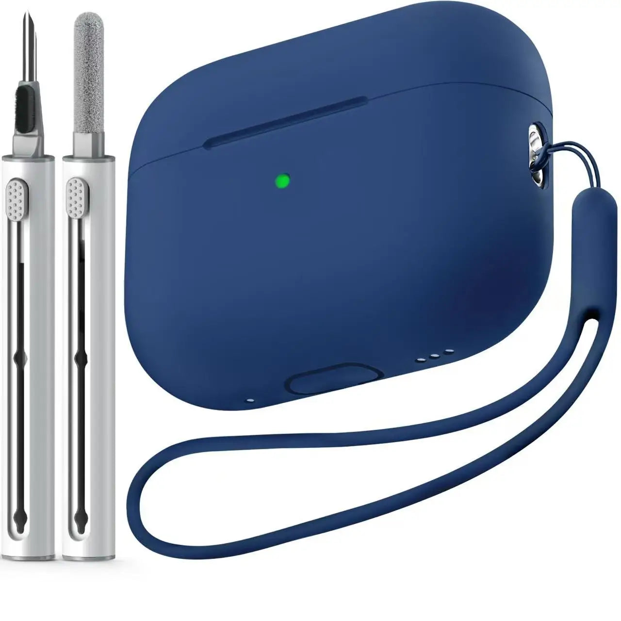 For 2025 Apple  AirPods Pro 3 protective case soft skins case with cleaning kit and lanyard  For AirPod Pro3 [visible front LED]