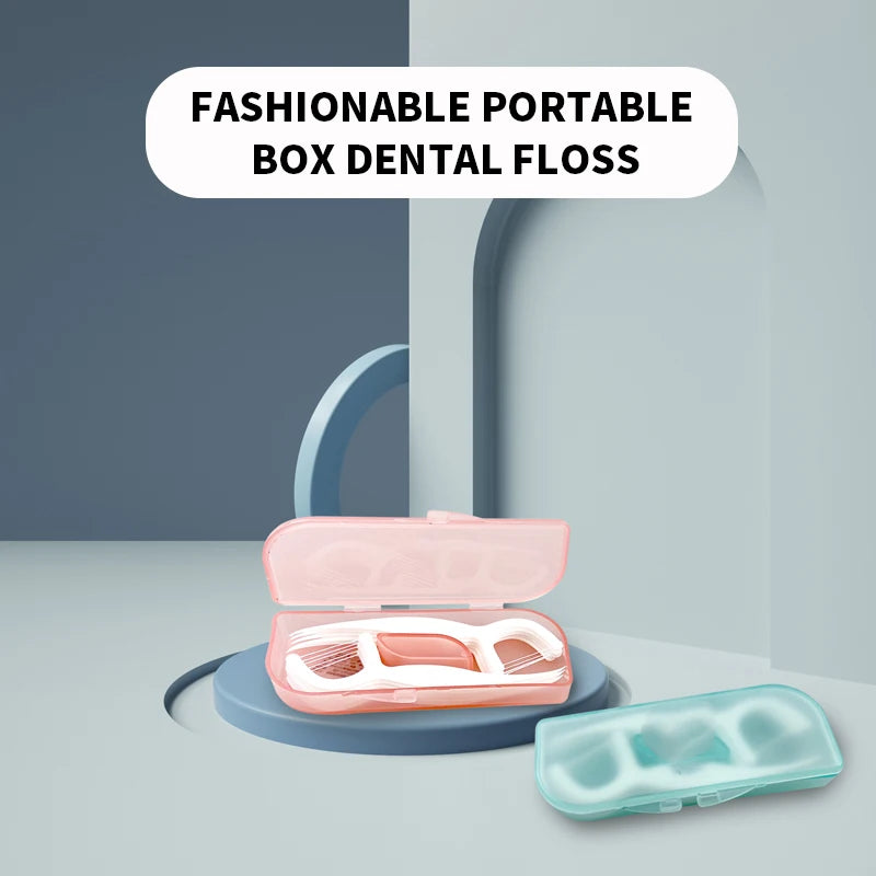 1PC - Fashionable and Convenient Dental Floss Stick Carrying Case - Comes with 10PCS Dental Floss
