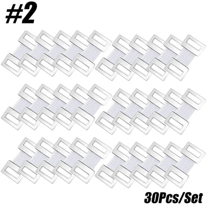 10/20/30Pcs Replacement Elastic Bandage Wrap Stretch Metal Clips Fixation Clamps Hooks First Aid Kit for Sport White/Coffee