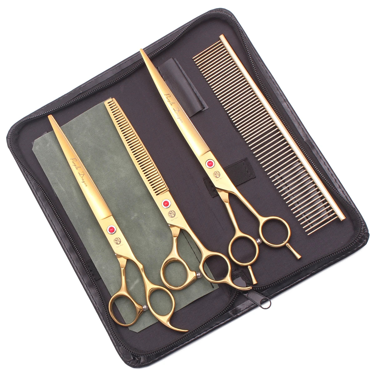 Dog Grooming Scissors Purple Dragon Stainless Gold Professional Dog Shears Scissors To Cut Dog Hair Pet Curved Shears Z3005A