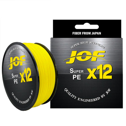 JOF X12 500M 300M Braided Fishing Line 12 Strands MultiColor Multifilament Saltwater PE Line 20 24 35 40 50 65 80LB