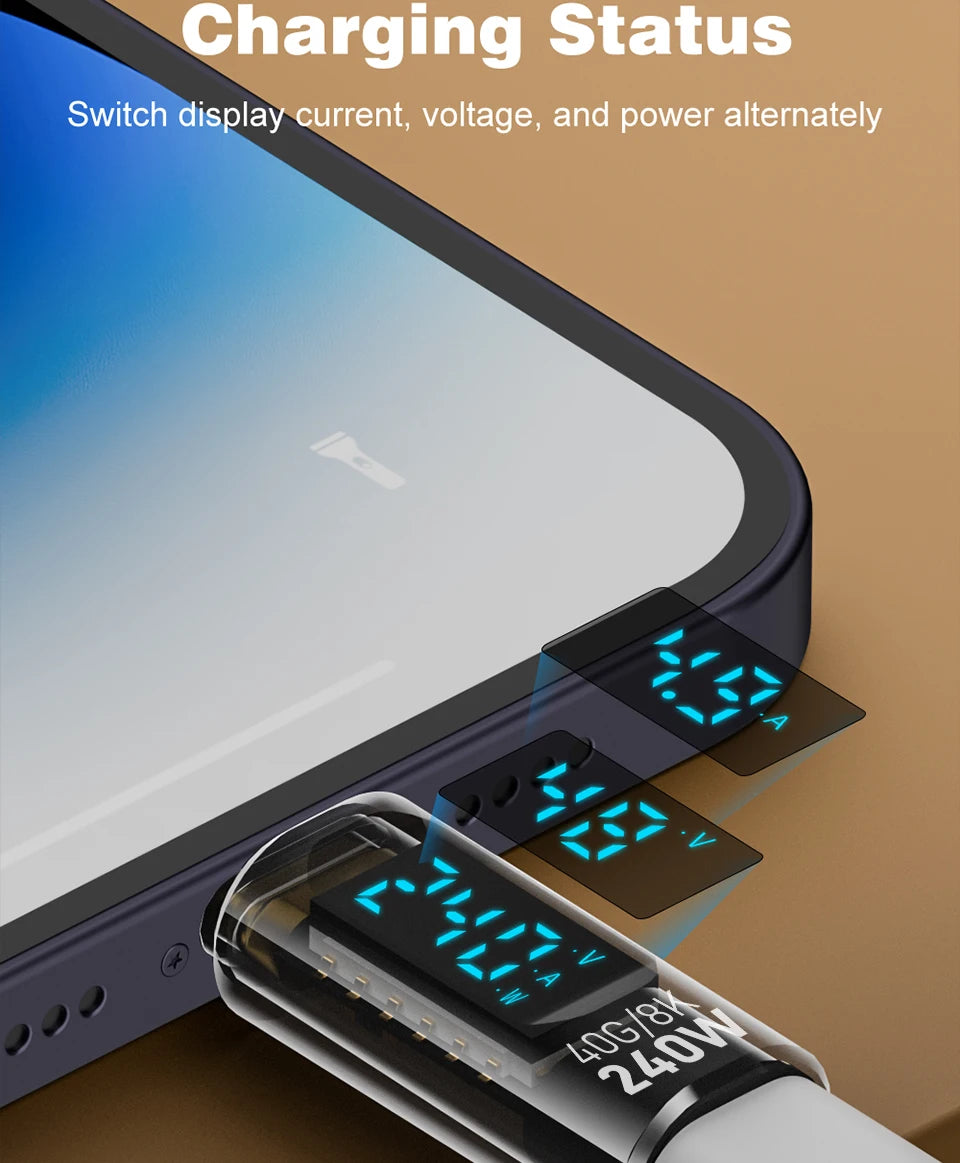 40Gbps USB4 Type C Adapter Digital Display USB 4 80Gbps Thunderbolt 4/5/3 Cable Connector USB-C to USB-C OTG 240W 8K for Laptop