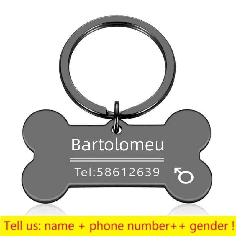 Personalized Engraved Cat Dog Pet ID Tag Dogs Anti-lost Collar Charm Engraving Pet Name Collar for Puppy Cats Collar Accessories