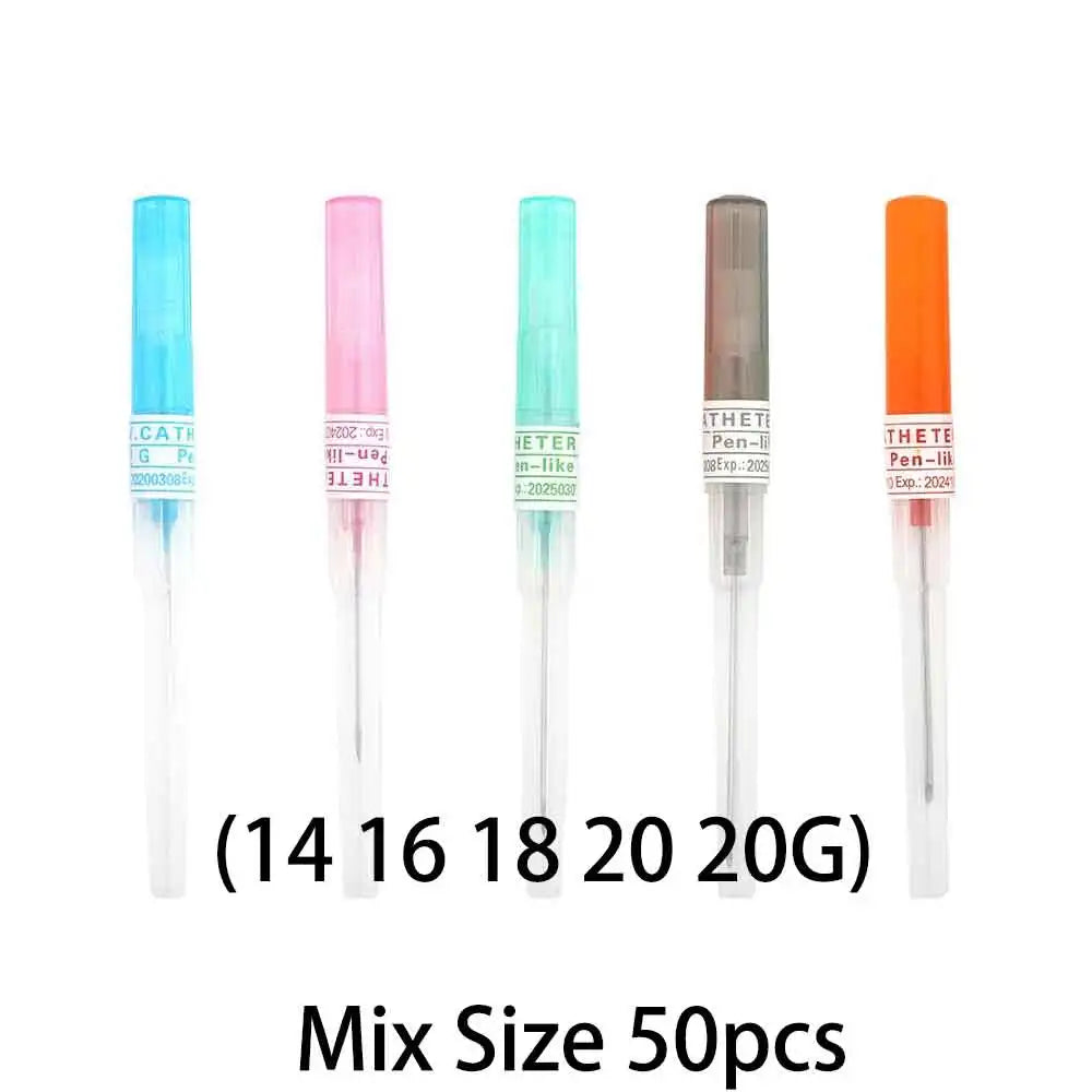 KIYUE 50pcs IV Cannula Pen Type Intravenous Injection Catheter 20G 22G 24G 26G Veterinary Suppliers