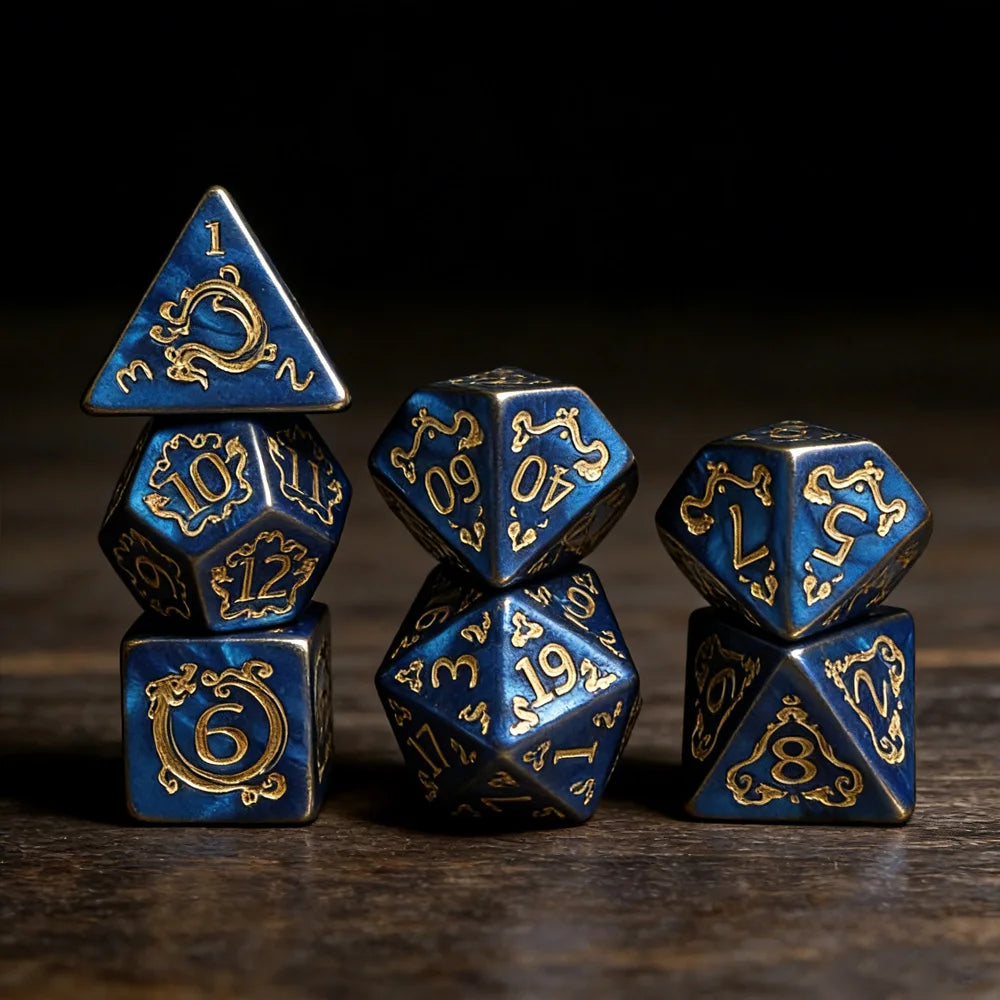 DND Dice 7Pcs/set Dragon Pattern Polyhedral Dices Role Playing D&D TRPG Board Game Dice As Gift Entertainment Accessories