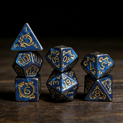 DND Dice 7Pcs/set Dragon Pattern Polyhedral Dices Role Playing D&D TRPG Board Game Dice As Gift Entertainment Accessories