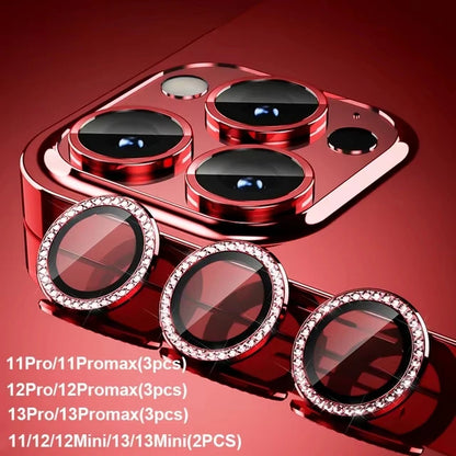 Glitter Diamond Rhinestone Camera Lens Protector for iPhone 17 18 Pro Max 16 16Pro 15 14 Plus 13 12 Mini 11 Air 17Pro 18Pro Max