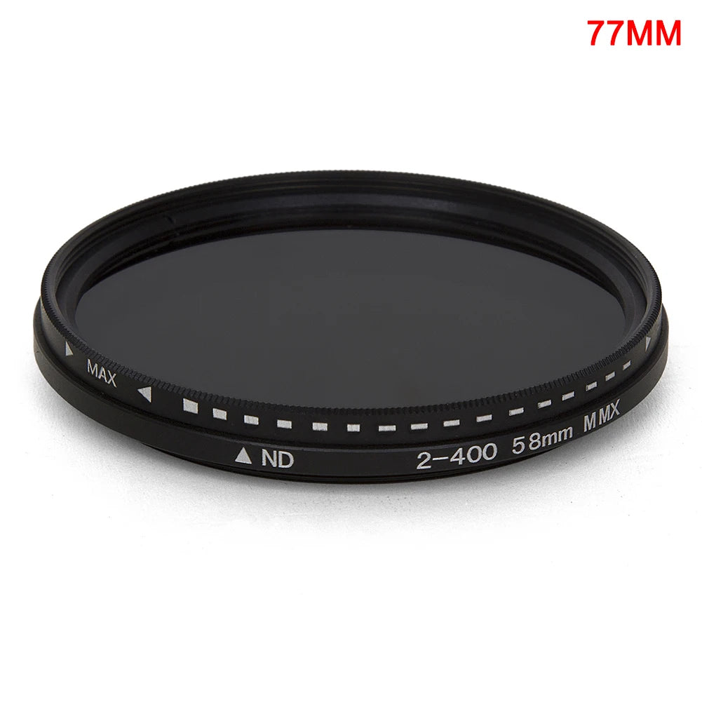 Digital SLR Camera Filter Dimmer Fader Variable ND Filter Adjust ND2 to ND400 Neutral Density for Camera Lens 37-82mm