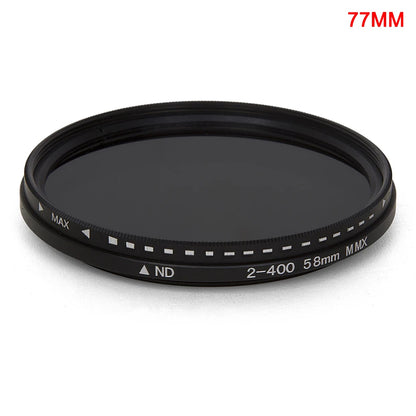 Digital SLR Camera Filter Dimmer Fader Variable ND Filter Adjust ND2 to ND400 Neutral Density for Camera Lens 37-82mm