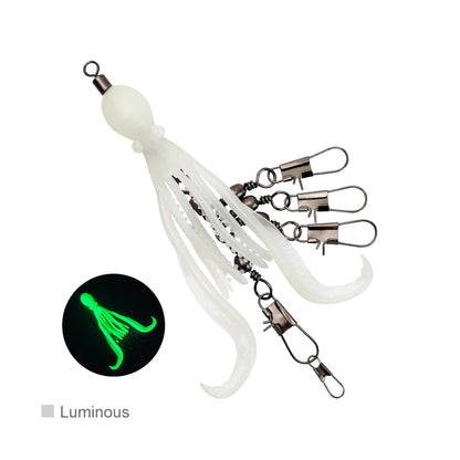2pcs Silicone Octopus Bait Fishing Connector Pin Set Squid Jig Hook Swivels Bearing Rolling Swivel Solid Ring Tackle for Angling