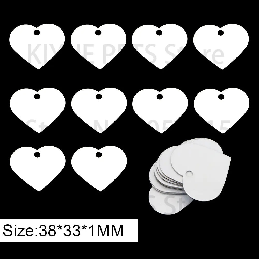 20Pcs Wholesale Personalized Pet ID Nameplate  Heat Transfer Aluminum Blank Hang Tag Customized Key Ring Accessories Pendant
