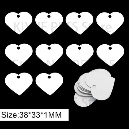 20Pcs Wholesale Personalized Pet ID Nameplate  Heat Transfer Aluminum Blank Hang Tag Customized Key Ring Accessories Pendant