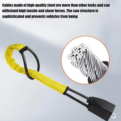 Truck steering wheel lock Universal auto seat belt buckle lock rope Car 5mm thick braided steel cable anti-theft safety lock set