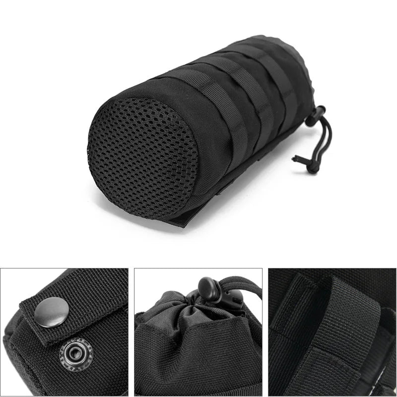 Outdoor Molle Water Bottle Bag Pouch Holder Travel Camping Hiking Cycling Fishing Hunting Water Bottle Kettle Carrier