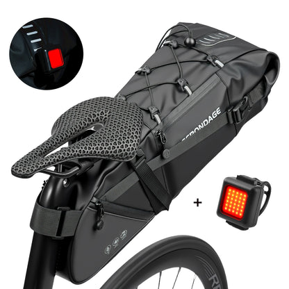 OFFBONDAGE Bicycle Saddlebag Waterproof 15L Large Capacity Bike Bag Cycling Tail Bag MTB Foldable Rear Bag Bike Road Luggage