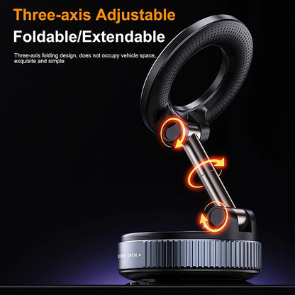 Vacuum Magnet Phone Bracket Multi-angles Adjustment Strong Magnetic Suck Design Foldable Car Holder For iphone Navigation Stand