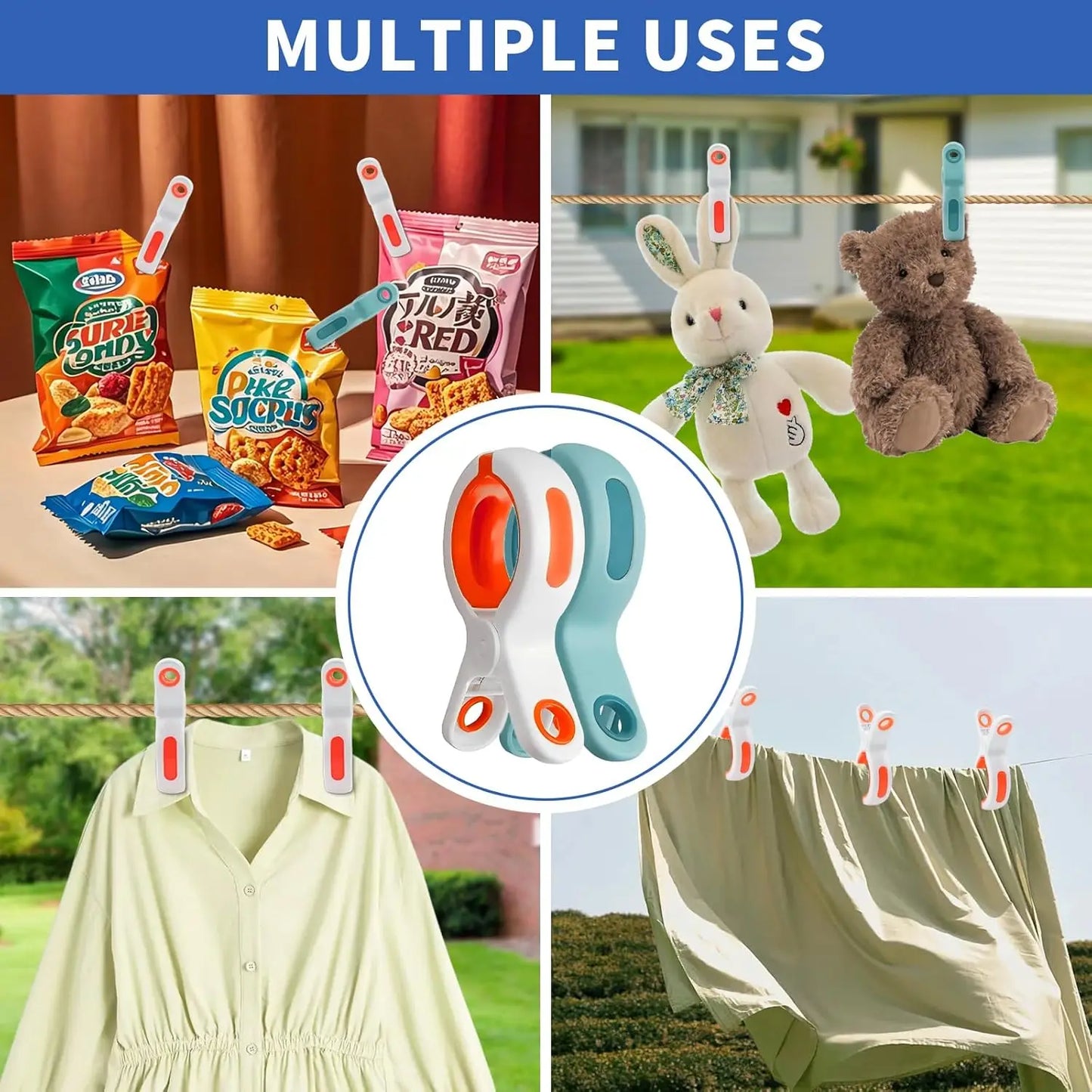 Beach Towel Clips for Beach Chairs & Cruise, Durable Plastic Clips for Lounging  Pool Use, Large Clothespins for Hanging Clothes