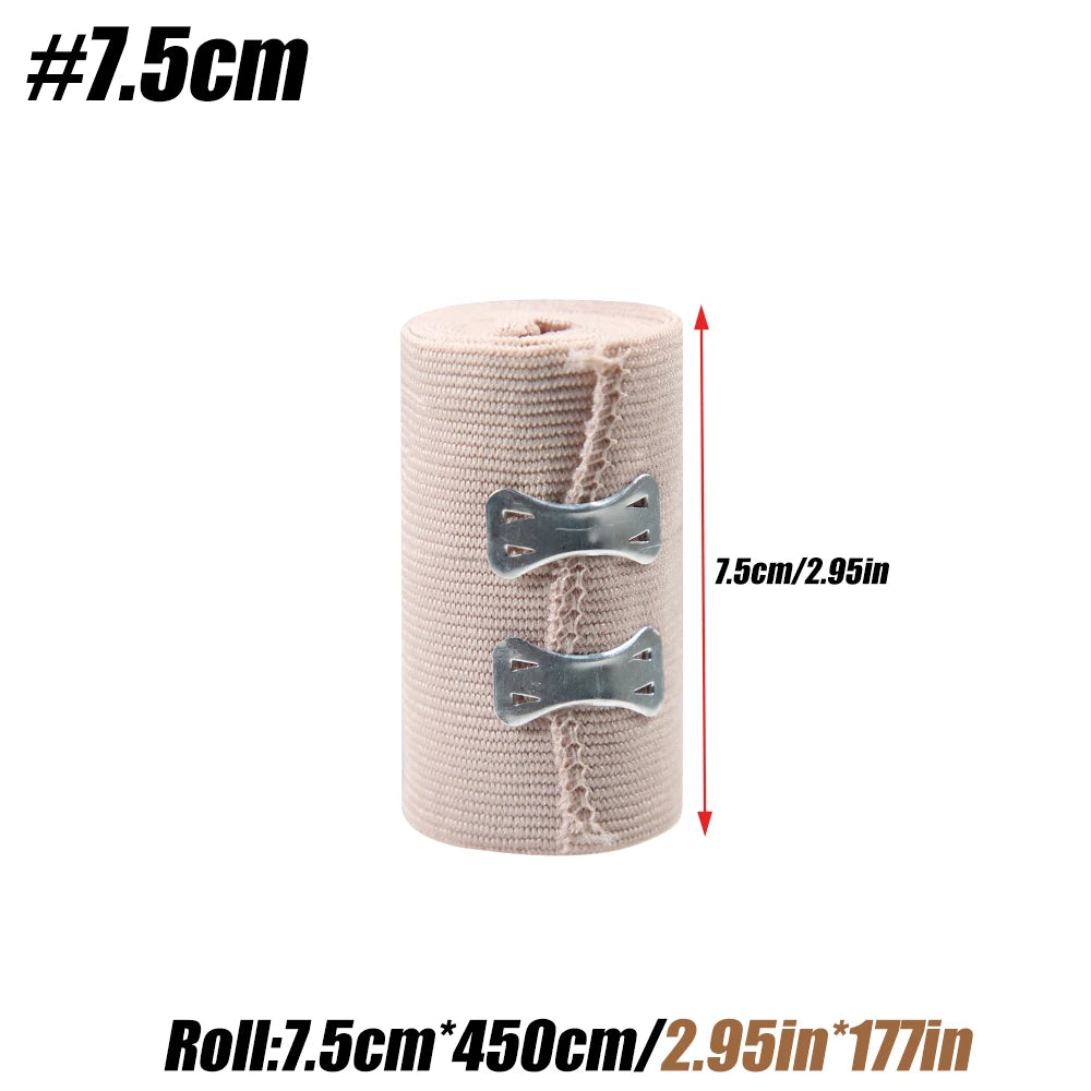 1Roll Premium Elastic Bandage Wrap – Strong Compression Bandage Wrap with Extra Clips for Sports, Sprains, Wrist, Ankle and Foot