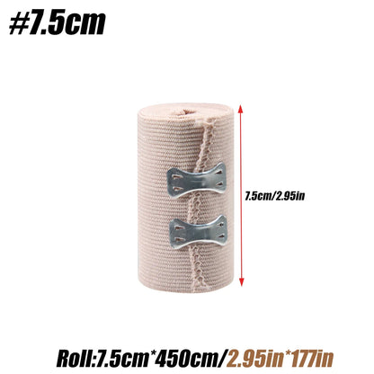 1Roll Premium Elastic Bandage Wrap – Strong Compression Bandage Wrap with Extra Clips for Sports, Sprains, Wrist, Ankle and Foot