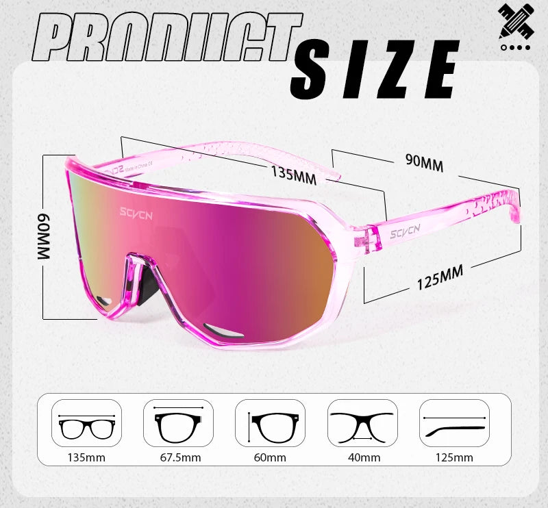 SCVCN Cycling Glasses Outdoor Sports Bicycle Sunglasses UV400 Running Eyewear Men MTB Cycling Sunglasses Road Bike Glasses