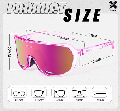 SCVCN Cycling Glasses Outdoor Sports Bicycle Sunglasses UV400 Running Eyewear Men MTB Cycling Sunglasses Road Bike Glasses
