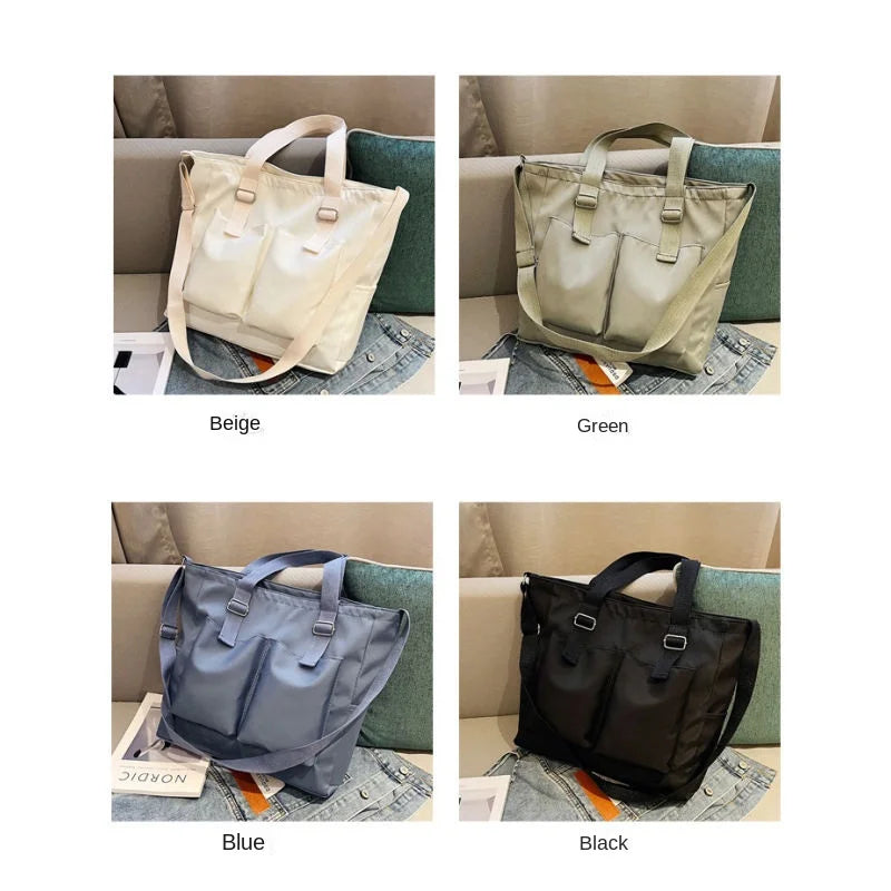 Waterproof nylon bag, large capacity, lightweight, multi-functional women's bag, one-shoulder crossbody bag, student class tutor