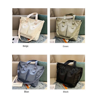 Waterproof nylon bag, large capacity, lightweight, multi-functional women's bag, one-shoulder crossbody bag, student class tutor