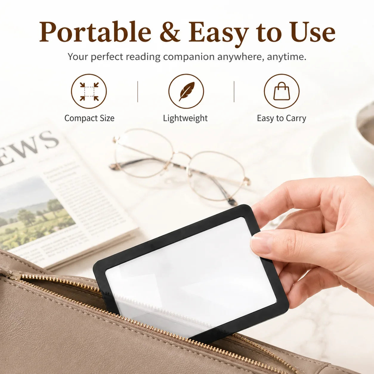 1-10pcs Portable Card-Sized Magnifying Glass Slim Pocket Magnifier for Reading Small Text,Receipts Fine Print,for Everyday Use