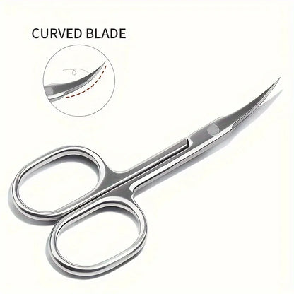 2pcs Stainless Steel Precision Curved Scissors for Manicure and Pedicure Ergonomic Design for Dead Skin,Hangnail,Callus Removal