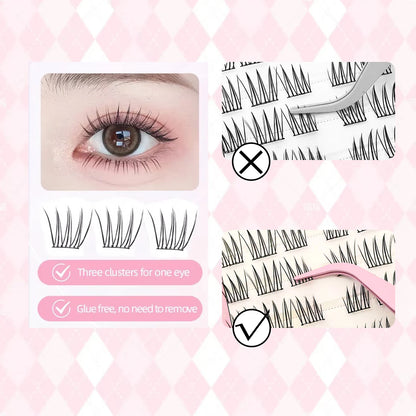 [ACENo need for glue False Eyelash] 60 Cluster Comfort Lash Extension Kit Natural Manga False Eyelash Beginners