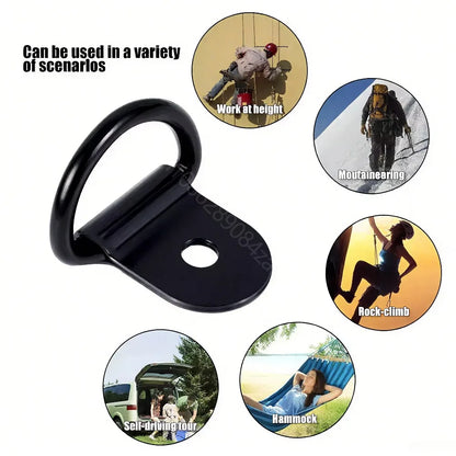 10Pcs D Rings Tie Down Anchors Ring Pull Hook Iron Lashing Ring Load Fit for For Car Truck Trailer RV Van Boat Cargo Accessories