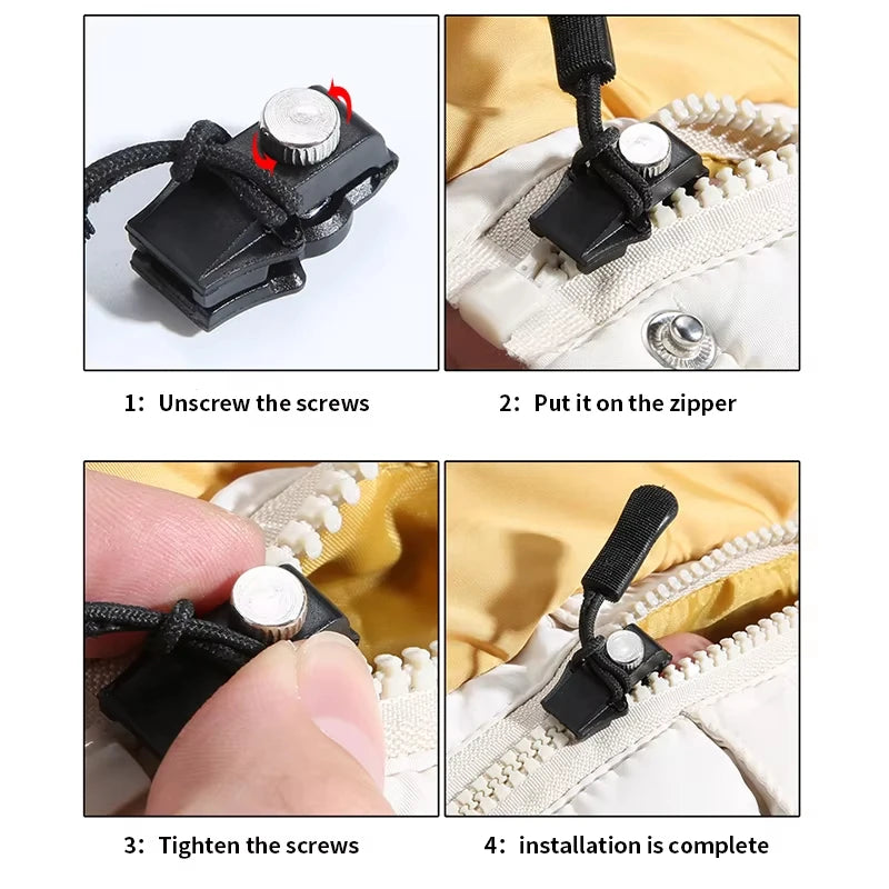 Quick Detachable Zipper Repair Kit,  suitable for various sizes of zippers on clothing, luggage, backpacks, and other equipment