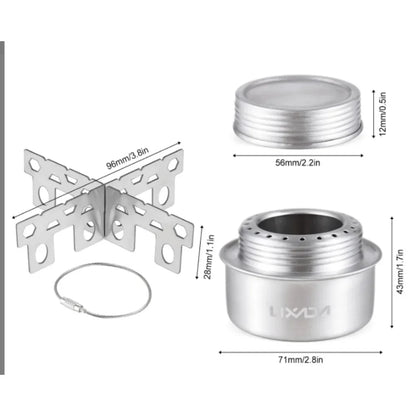 Camping Stove Portable Mini Aluminum Alloy Alcohol Stove with Lid Outdoor Camping Hiking Backpacking Cooking Stove