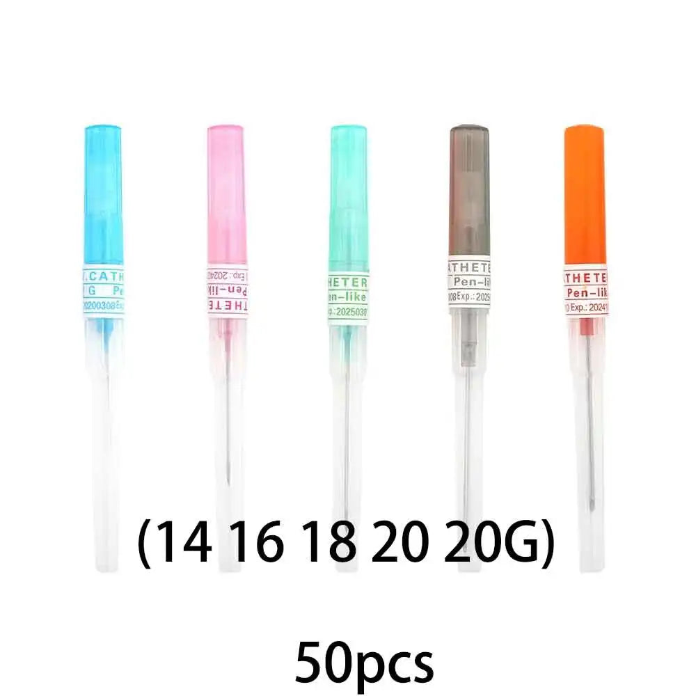 KIYUE 50pcs IV Cannula Pen Type Intravenous Injection Catheter 20G 22G 24G 26G Veterinary Suppliers