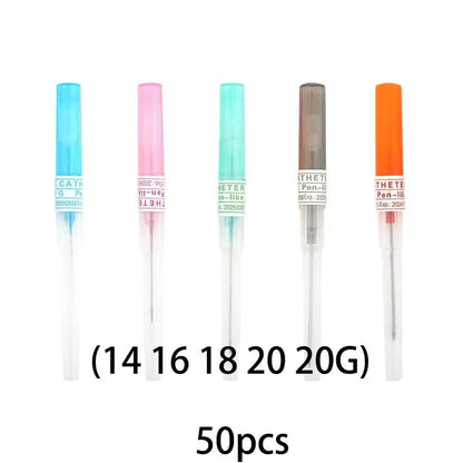 KIYUE 50pcs IV Cannula Pen Type Intravenous Injection Catheter 20G 22G 24G 26G Veterinary Suppliers