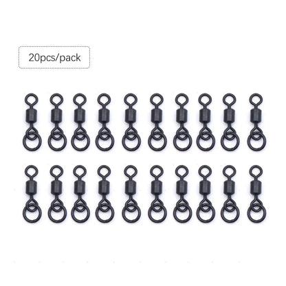 20pcs Carp Fishing Accessories Flexi Rolling Swivels Chod Rig Hair Rig Quick Change Hooklink Ring Swivels For Fish Tackle