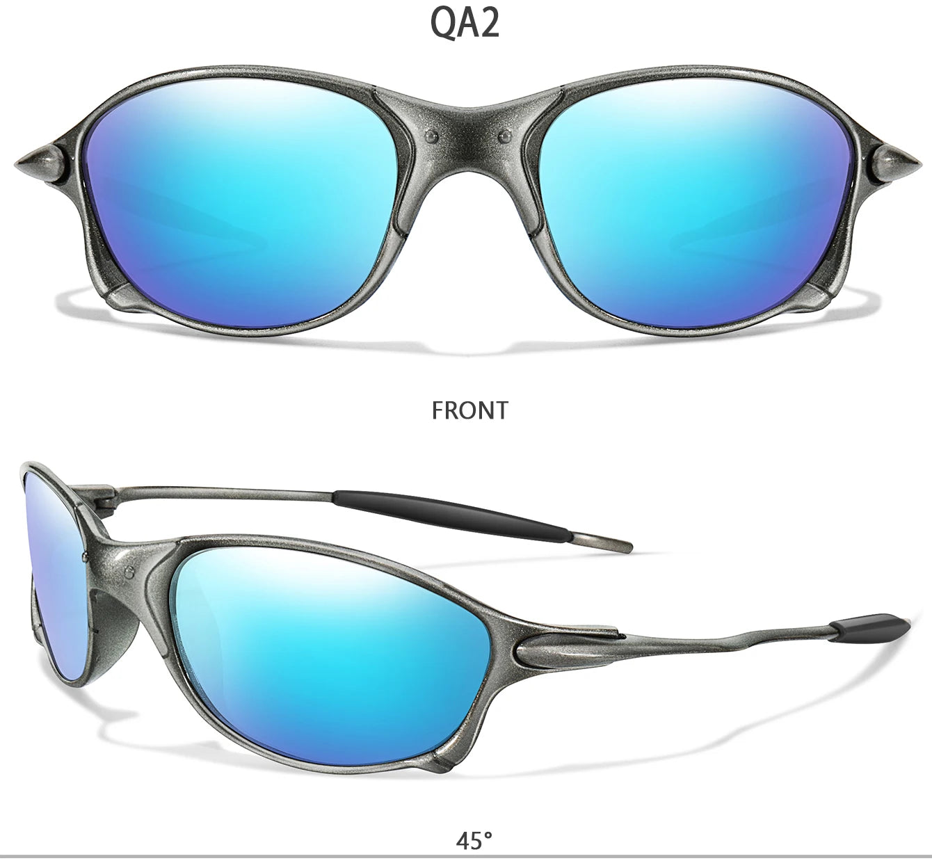 Men And Women Trendy Cycling Sunglasses Metal Shades With UV Protection for Outdoor Sports, Running, Hiking, Driving Travel