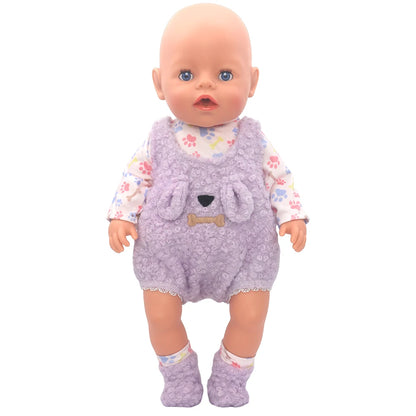 Baby Born Doll Outfits For 13-18 Inch Newborn Doll Cute Jumpers Rompers Suit+Shoes Doll Accessories Festival Birthday Gift