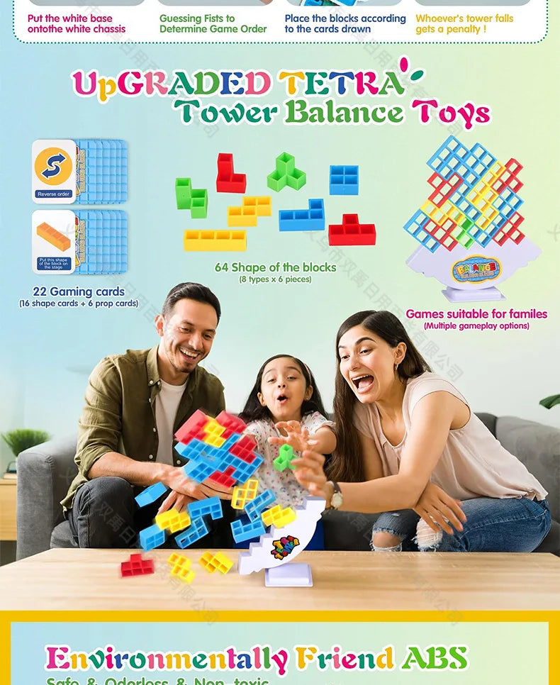 Stacking Game Dinosaur building blocks party game toy Stacked High Tetris Block Desktop Balance Block Stacked Puzzle Board Game