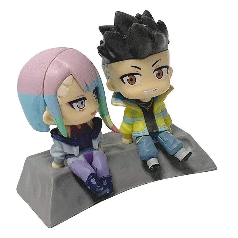 2pcs/set Cyberpunk Edgerunners David Martinez Lucyna Kushinada Lucy Lovers Anime Action Figure Toys Cute Doll Collection Model