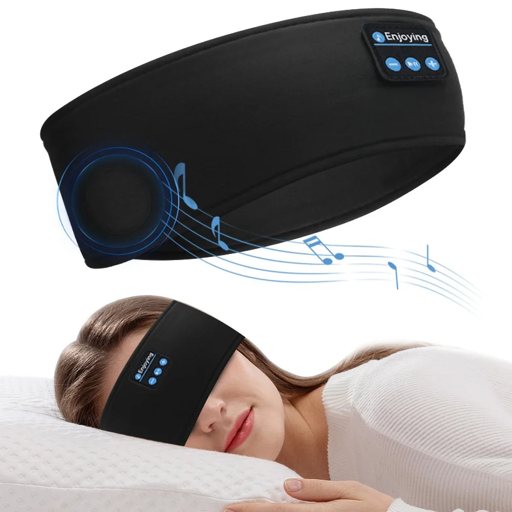 HOMEFISH BT Earphones Sports Sleeping Headband Elastic Wireless Headphones Music Eye Mask Wireless Bluetooth Headset Headband