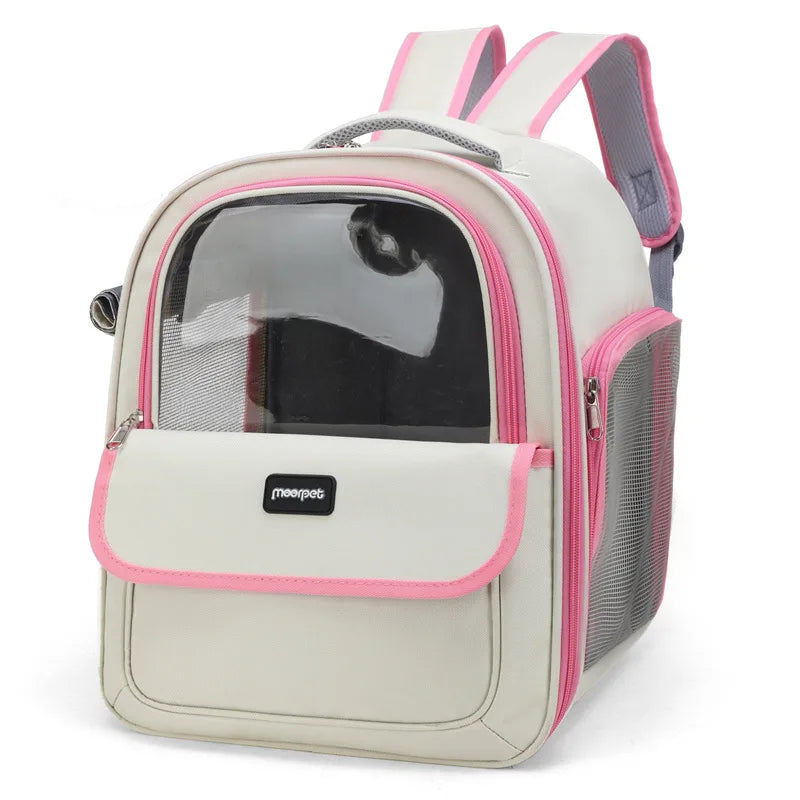 Large Capacity Breathable Mesh Portable Foldable Pet Carrier Backpack for Dog and Cat Outdoor Travel Camping Hiking Supplies