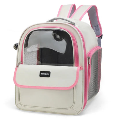 Large Capacity Breathable Mesh Portable Foldable Pet Carrier Backpack for Dog and Cat Outdoor Travel Camping Hiking Supplies