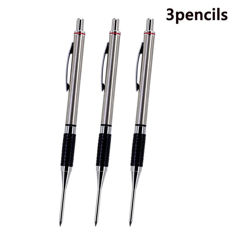 New Deep Hole Woodworking Mechanical Pencil, 2.0mm Anti Slip Soft Set Grip Handle Automatic Pencil Engineer Drawing Marking Tool