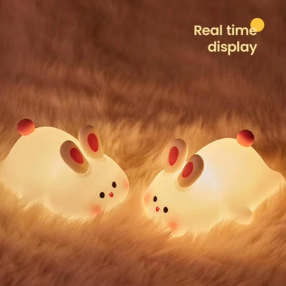 Cute Rabbit Night Light,Touch-Control Bedside Sleep Lamp,Timer, Animal Design,Ideal for Home Decor,New Year/Valentine's Day Gift