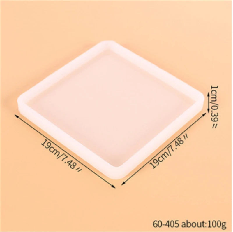 Round Square Rectangle Heart Coaster Silicone Mold Epoxy Resin Mold for DIY Jewelry Storage Base Making Cup Tray Home Decoration