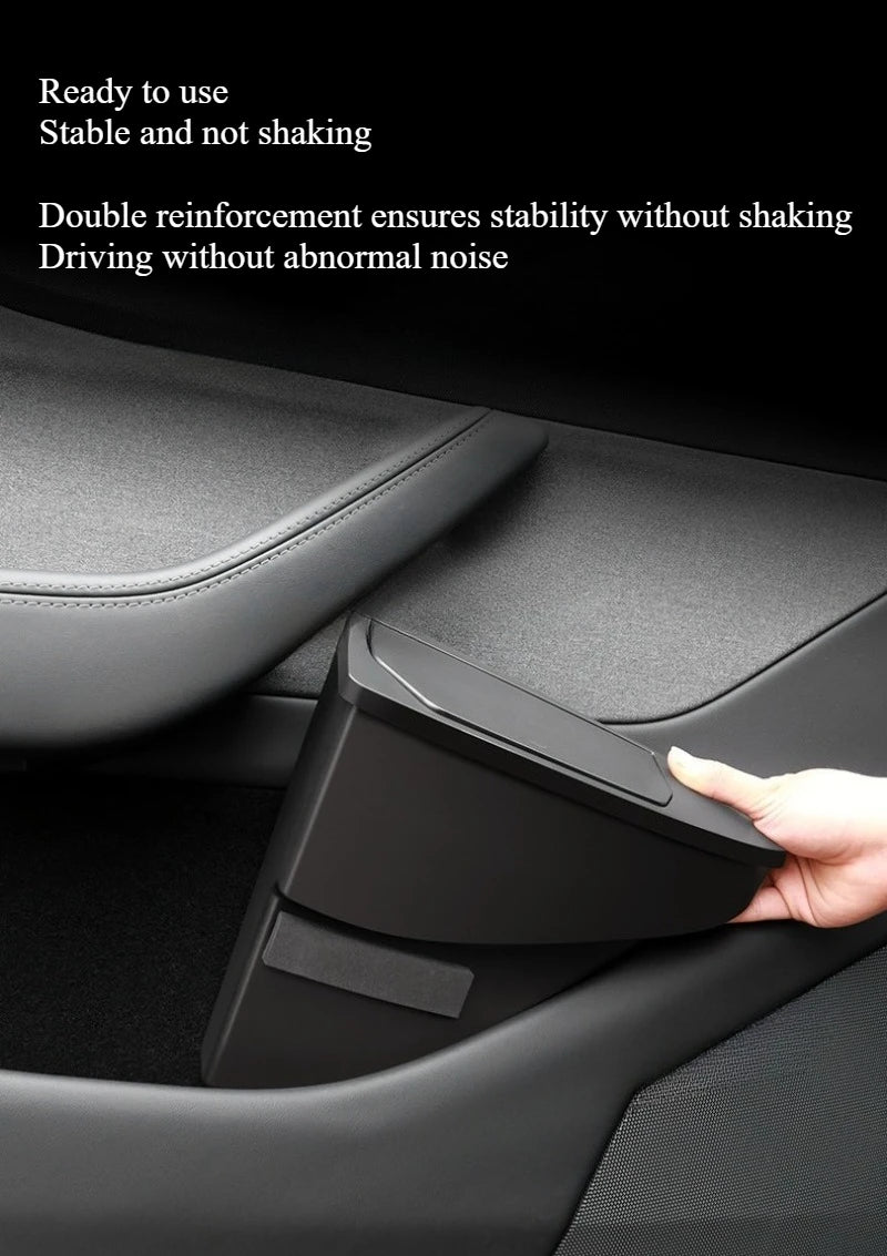 Front Door Storage Trash Can for Tesla Model Y Juniper 2025 Car Door Storage Box Multi Functional Storage Box Car Accessories